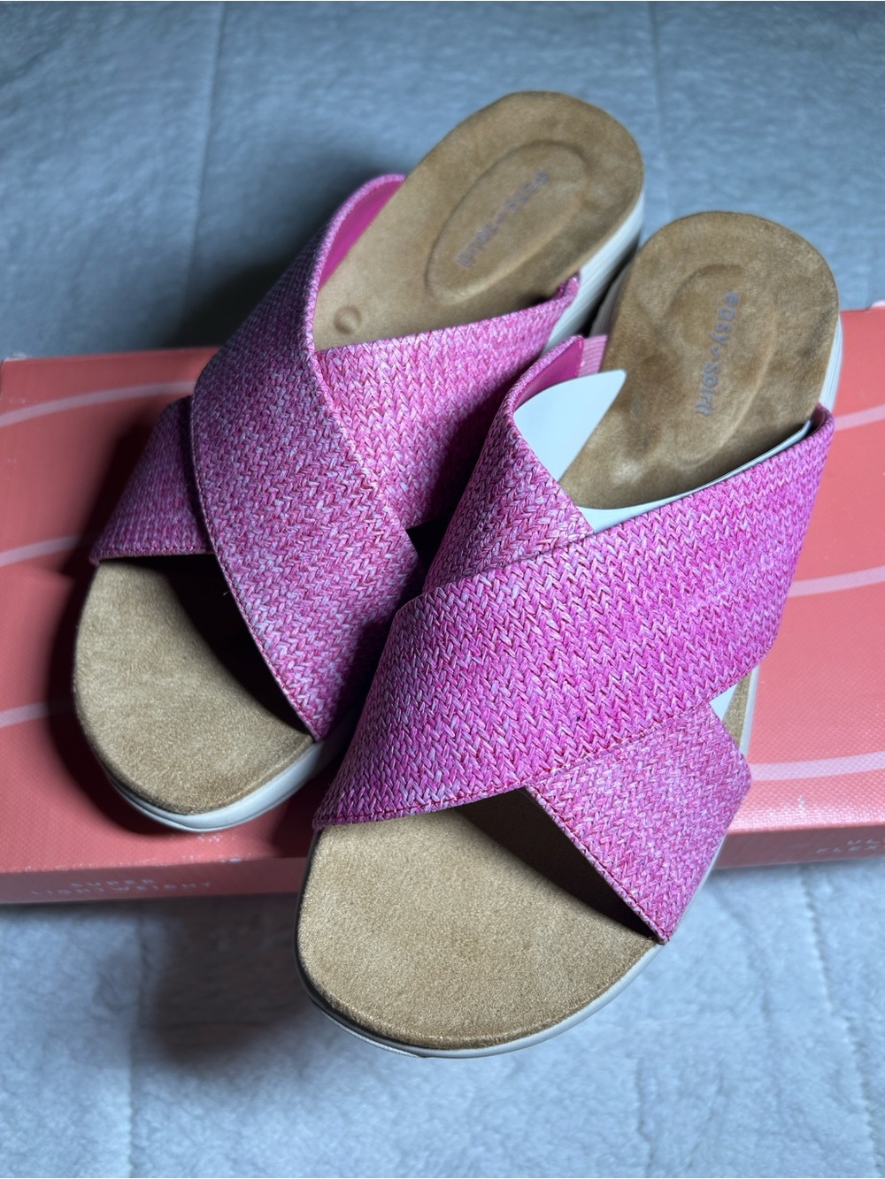 Easy Spirit Women's Taite Pink Casual Flat Slide, Size 9M 🩴